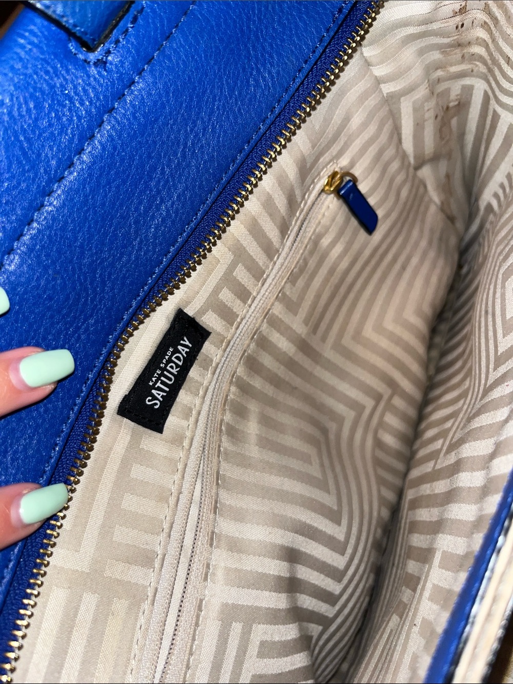 kate spade Cobalt Blue Leather Satchel - Picture 9 of 13